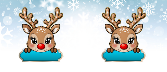Personalised Christmas Reindeer Blue