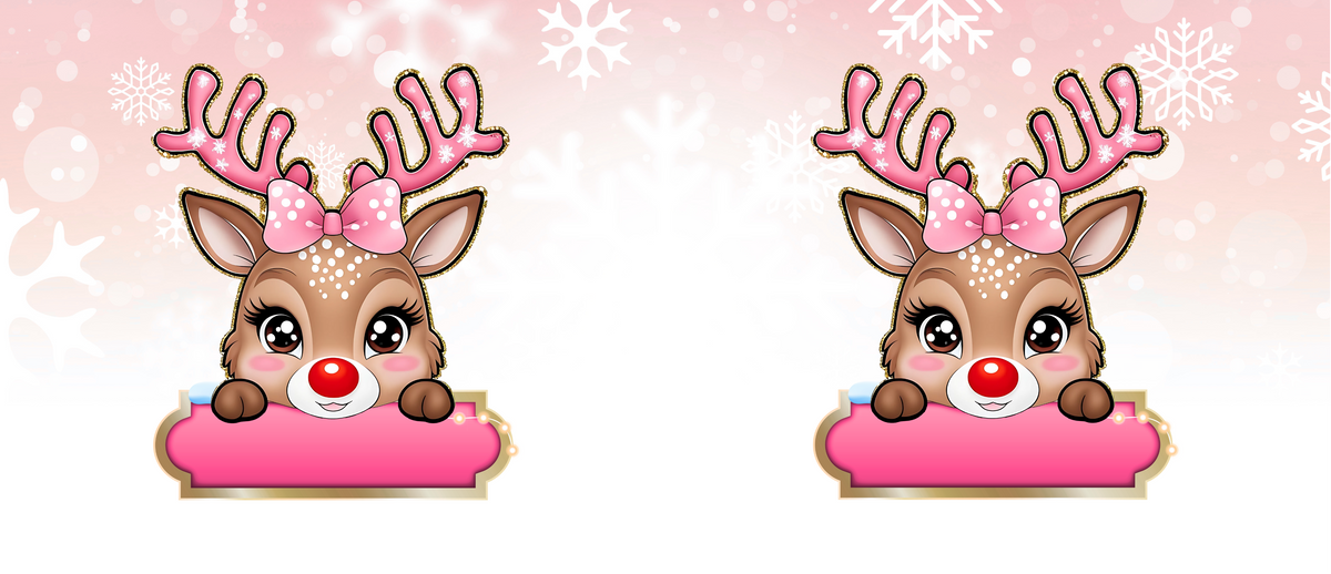 Personalised Christmas Reindeer Pink
