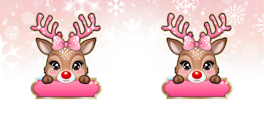 Personalised Christmas Reindeer Pink