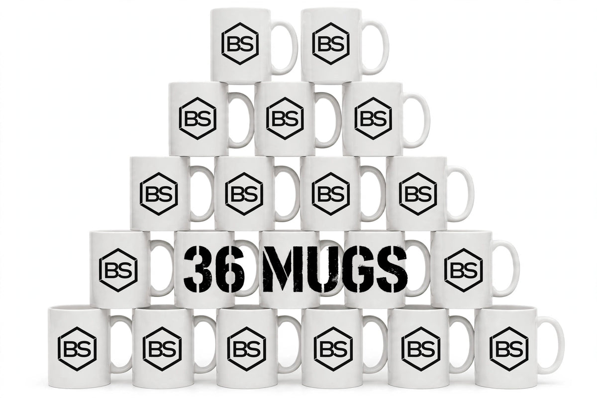 White ceramic mugs with your business logo printed on the side