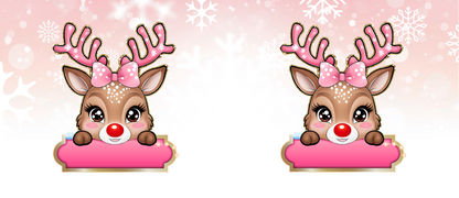 Personalised Christmas Reindeer Pink