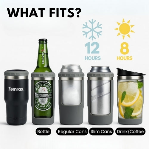 Zemrax 4-in-1 Drink Tumbler/cooler with Bluetooth Speaker