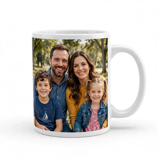 White ceramic mug with your personal image sublimated on