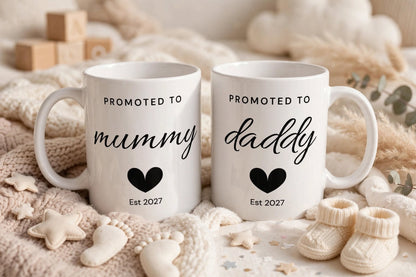 Promoted to Mummy & Daddy mug set