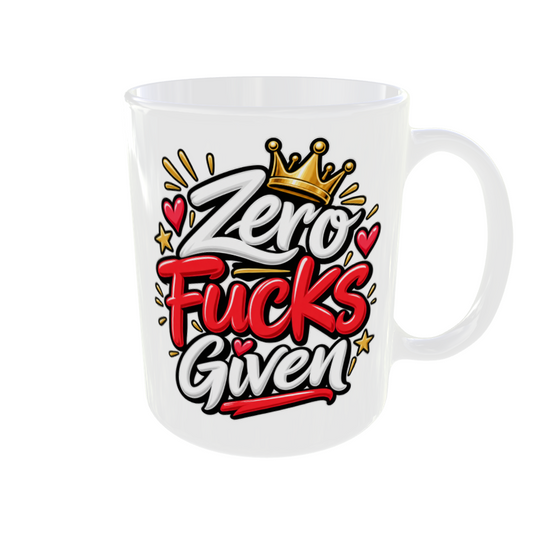 Zero Fucks Given Mug - Funny Sarcastic Mug | MUGHOUS.