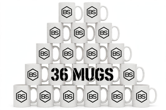 White ceramic mugs with your business logo printed on the side