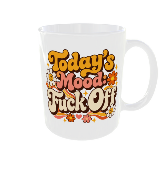 Today's Mood Fuck Off Mug | Funny Retro Groovy Mug